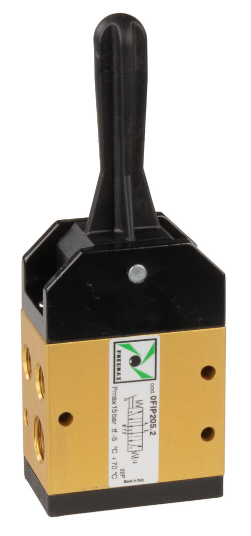 5/3 venttiili jousipalautteinen päätyvipu Pneumax