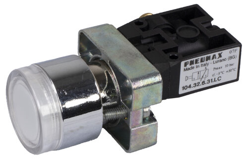 3/2 venttiili 2-asentoinen painonappi Ø4 sivulähdöillä Pneumax